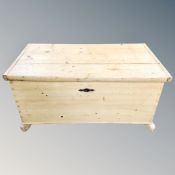 A Victorian stripped pine blanket chest