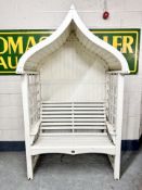 A garden arbour, width 131 cm,
