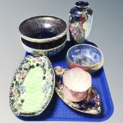 A tray of seven pieces of Maling china