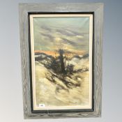 Continental school : foliage on a hill side, oil on canvas,