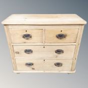 A 19th century pine four drawer chest