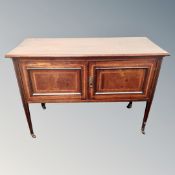 A late Victorian inlaid mahogany wash stand