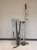 A bundle of garden tools
