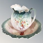A Victorian wash jug and bowl