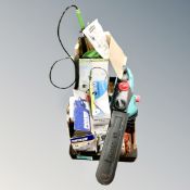 A box of Bosch AXE-35 S electric chain saw, power craft sprayer,