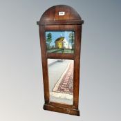 Continental mahogany framed mirror,