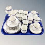 A tray of twenty eight pieces of Wedgwood Kingsbridge coffee china