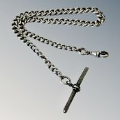 A silver Albert chain CONDITION REPORT: 25.