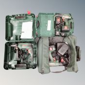 A crate of Bosch PSB 680 RE hammer drill,