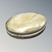 A Georgian silver and mother of pearl snuff box