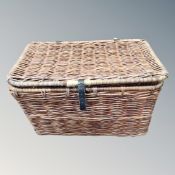A vintage wicker hamper
