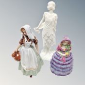 A Royal Worcester 1920's vogue collection Beea 1922 together with Royal Doulton figure The Milk