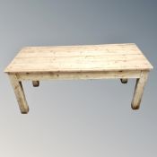 A Victorian pine farmhouse kitchen table