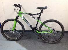 An Apollo Gradient full suspension mountain bike