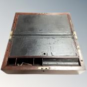 A Victorian mahogany travelling writing box