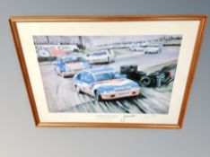 A limited edition print - John Welch driving at the 1987 British Raleigh Grand Prix from the