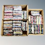 Three boxes of approximately 150 DVD's
