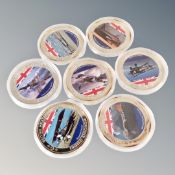 Seven commemorative British aircraft coins