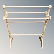 A vintage pine towel rail