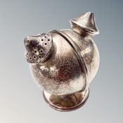 An unusual silver sifter, Jones & Crompton,