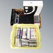 Two boxes of Brennan micro hifi system model JB7, LG blu-ray player, Sky box,