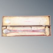 A Yard of Ale glass in fitted plywood box