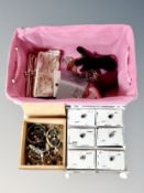 A miniature chest of six drawers,