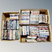 Three boxes of approximately 150 DVD's