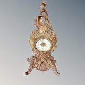 A 19th century gilt cast metal Art Nouveau mantel clock