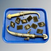 Two silver-mounted Arab Jambiya knives, one with an Islamic bladsmith's mark to the blade,