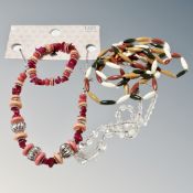 Three necklets and bracelet