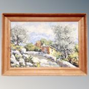 Continental School : Apline study with hut, oil on canvas,