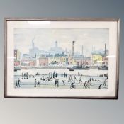 An L S Lowry print - Northern river scene ,