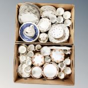 Two boxes of English and French,