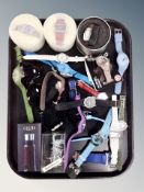 A tray of lady's and gent's fashion wrist watches, pair of sunglasses etc.