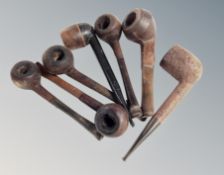 Seven vintage pipes