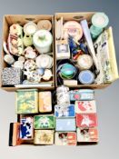 Three boxes of assorted ceramics,