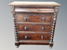 A Victorian mahogany four drawer chest