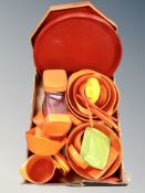 A quantity of 1970's plastic dinner ware.