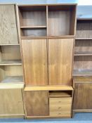 A Scandinavian teak effect bookcase,