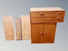 A Danish teak double door cabinet, width 60cm,