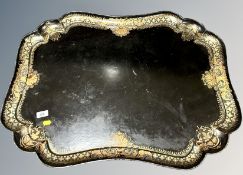 A 19th century papier maché tray,