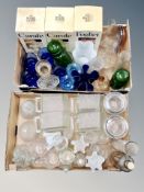 Two boxes containing continental glass ware.