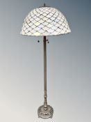 A Tiffany style leaded glass standard lamp