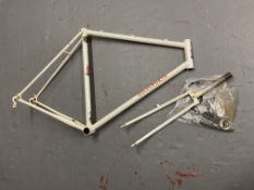 A vintage bicycle frame - Holdsworth 531 including forks.