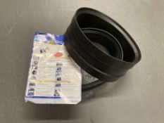 A pair of Michelin rubber tyre rims for 7 inch rim width.