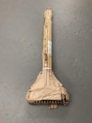 Nine wooden bow rakes with metal heads