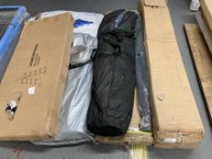 A quantity of part flat packed items to include swimming pool ladder,