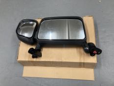 A boxed wing mirror for a commercial vehicle