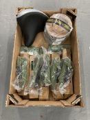 A box of Leadax flashing, bicycle seat,